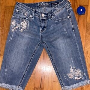 Grace in LA Bermuda distressed shorts